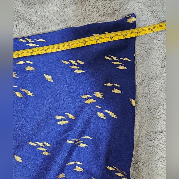 NEW Everly Andra Dress Small Cobalt Blue Gold Midi Tent Halter Neck - Picture 7 of 8